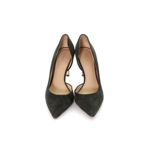 Tory Burch Classic Half D’Orsay Soho Lux Suede Black Pumps Heels Womens 9M - Picture 2 of 9